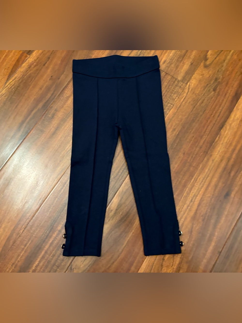 Janie & Jack Button Cuff Ponte Pant Navy Blue Leggings NWT